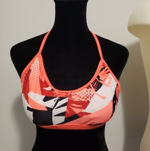 Nike Womens Swim Performance Drift Graffiti Crossback Sport Top - Pink Size M
